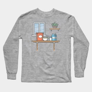 Breakfast time cartoon Long Sleeve T-Shirt